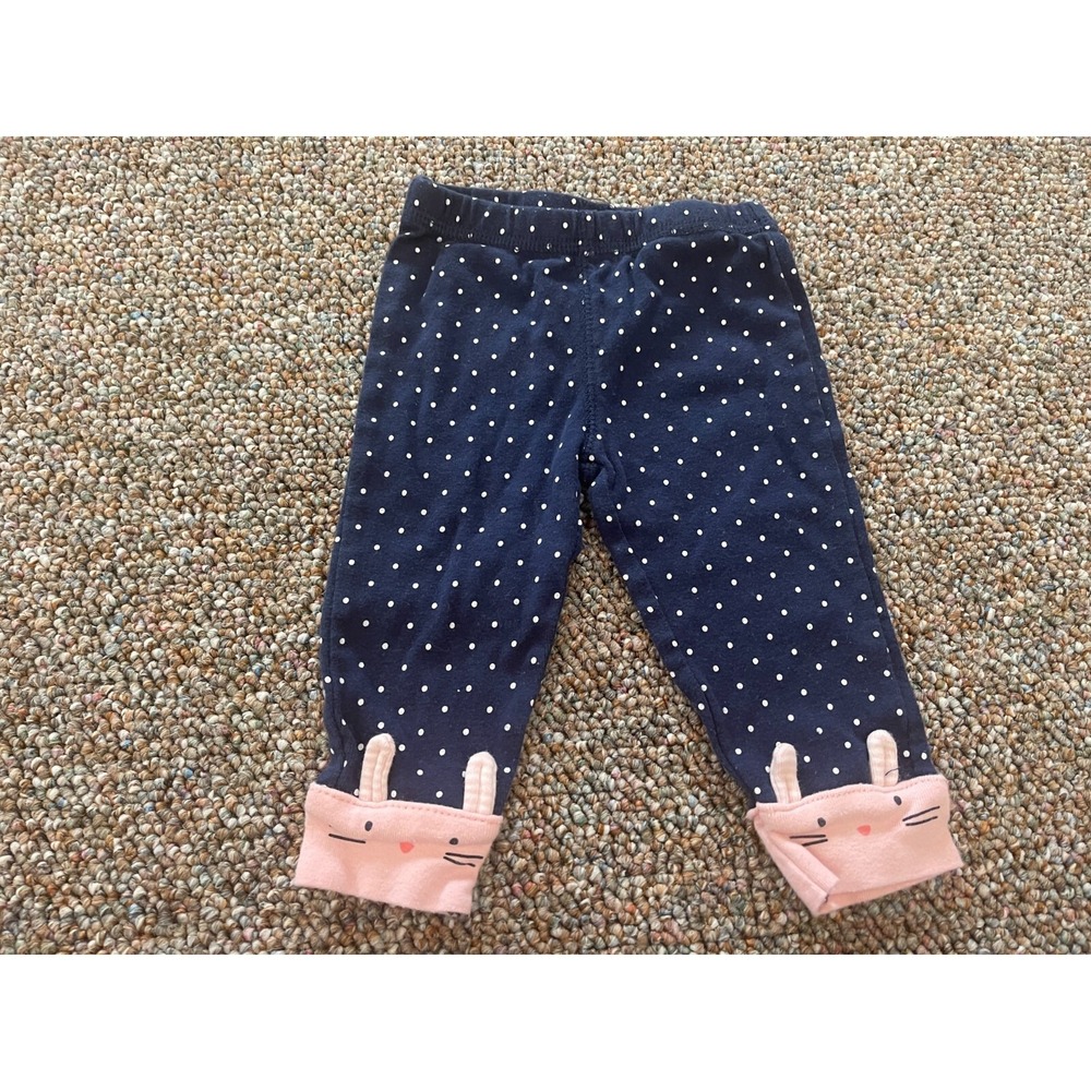 Carter's Pink & Blue Girls Bunny Leggings 6M